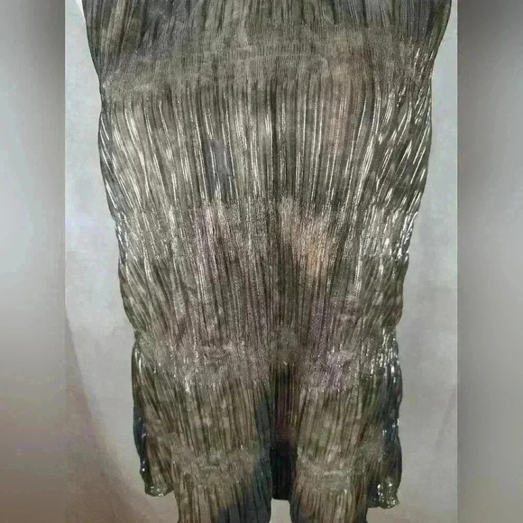 Jennifer Lopez Women tank top Brown Silver sequined shiny Size M - Picture 3 of 10